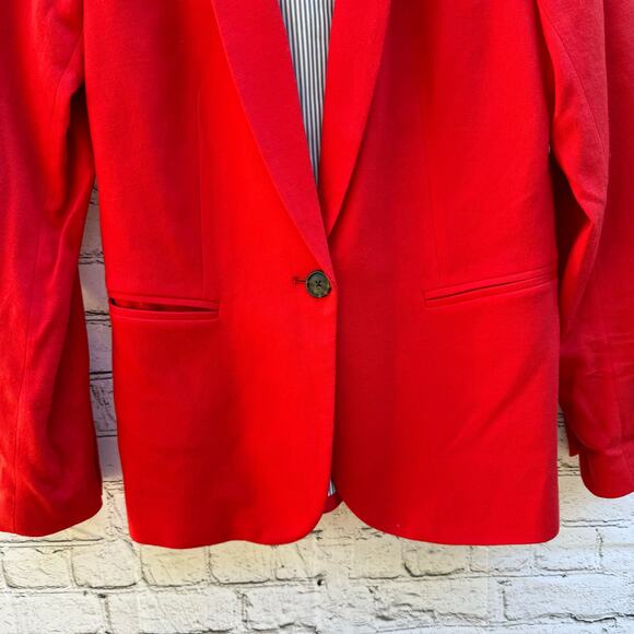 J. Crew Blazer Parke Red 98% Wool Flannel Size 2 Classic Work Academia Office - Picture 4 of 8